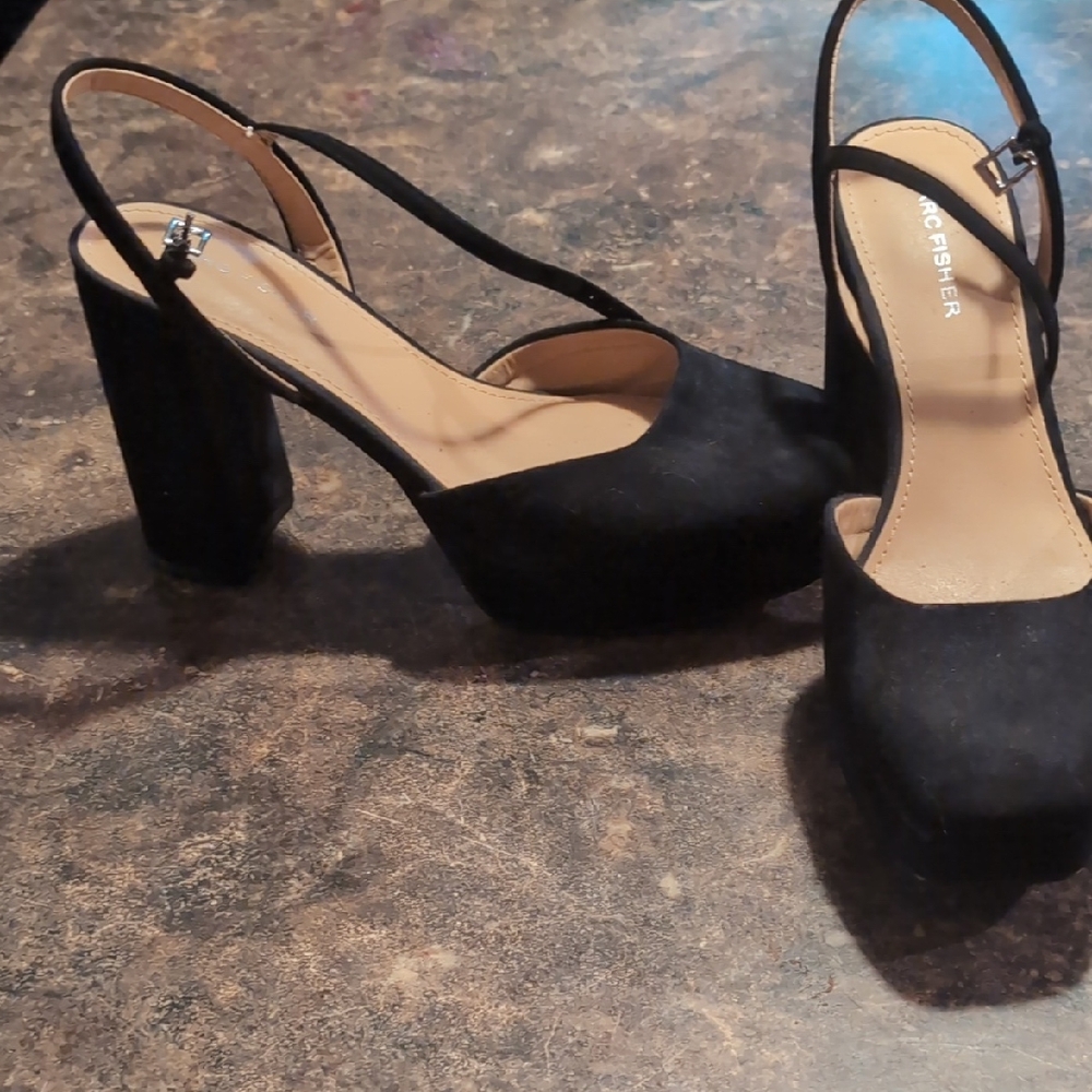 Marc Fisher Black Slingback Heels